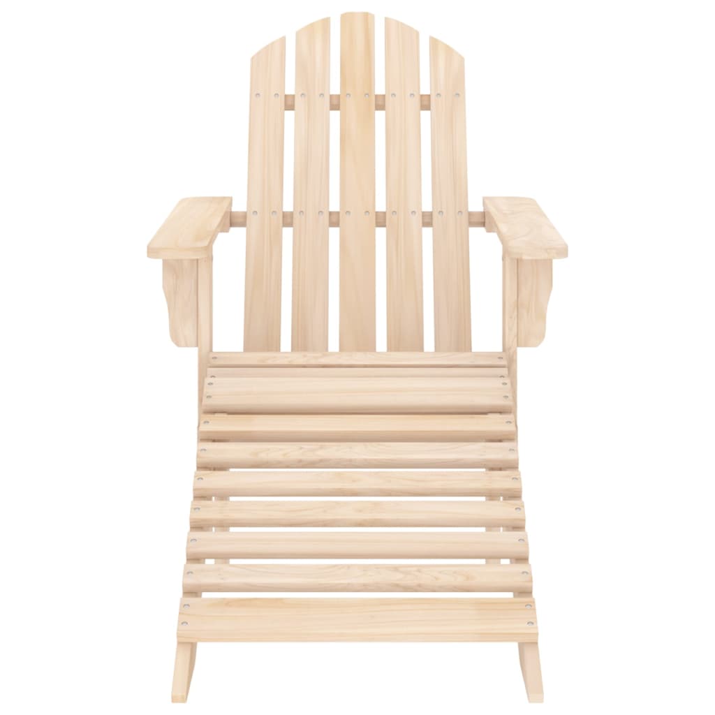 Garden Adirondack Chair with Ottoman Solid Fir Wood