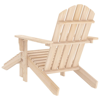 Garden Adirondack Chair with Ottoman Solid Fir Wood