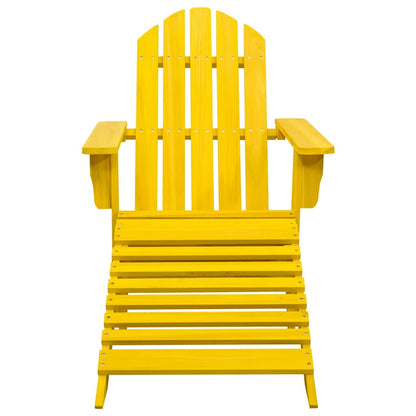 Garden Adirondack Chair with Ottoman Solid Fir Wood Yellow