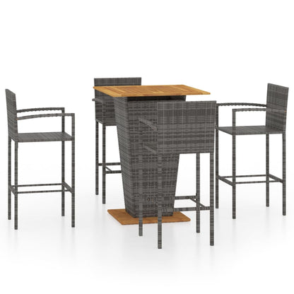 5 Piece Garden Bar Set Grey