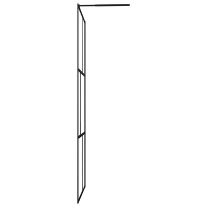 Walk-in Shower Wall with Tempered Glass Black 100x195 cm