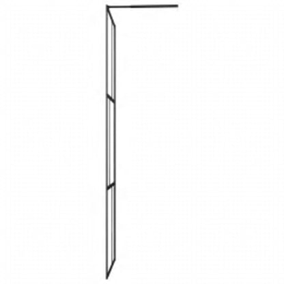 Walk-in Shower Wall with Tempered Glass Black 115x195 cm