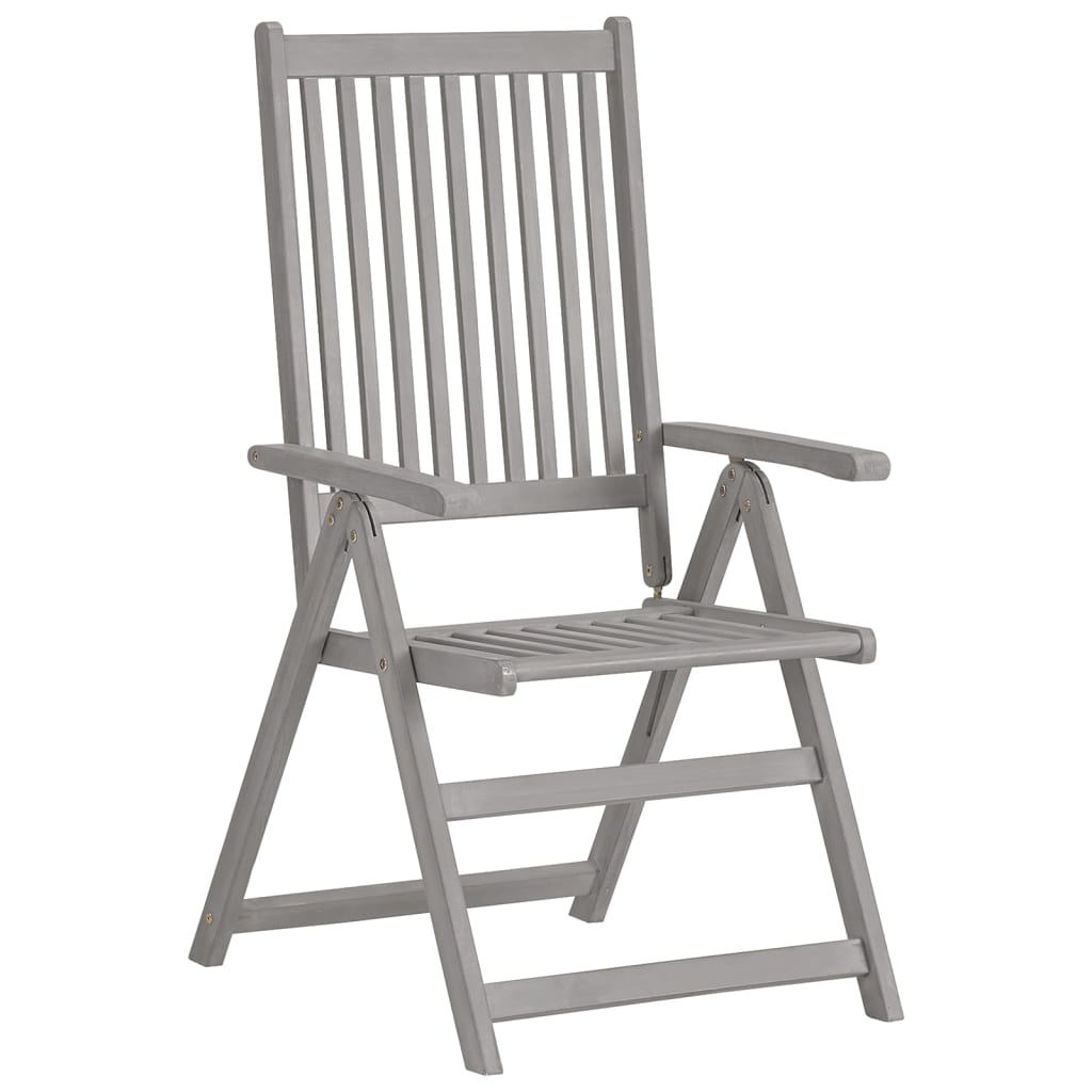 Garden Reclining Chairs 4 pcs Grey Solid Acacia Wood