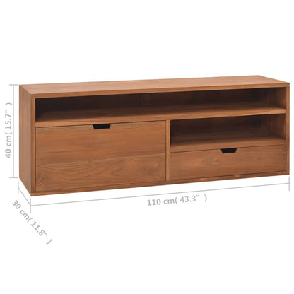 TV Cabinet 110x30x40 cm Solid Teak Wood