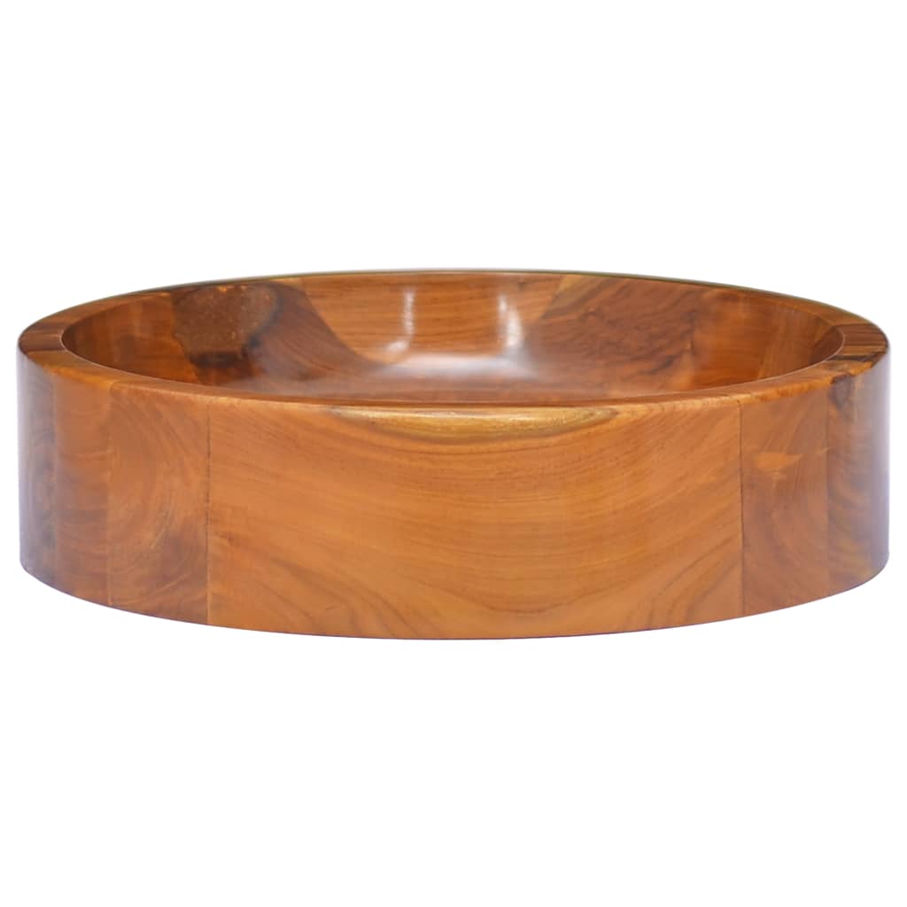 Basin Solid Teak Wood Φ40x10 cm