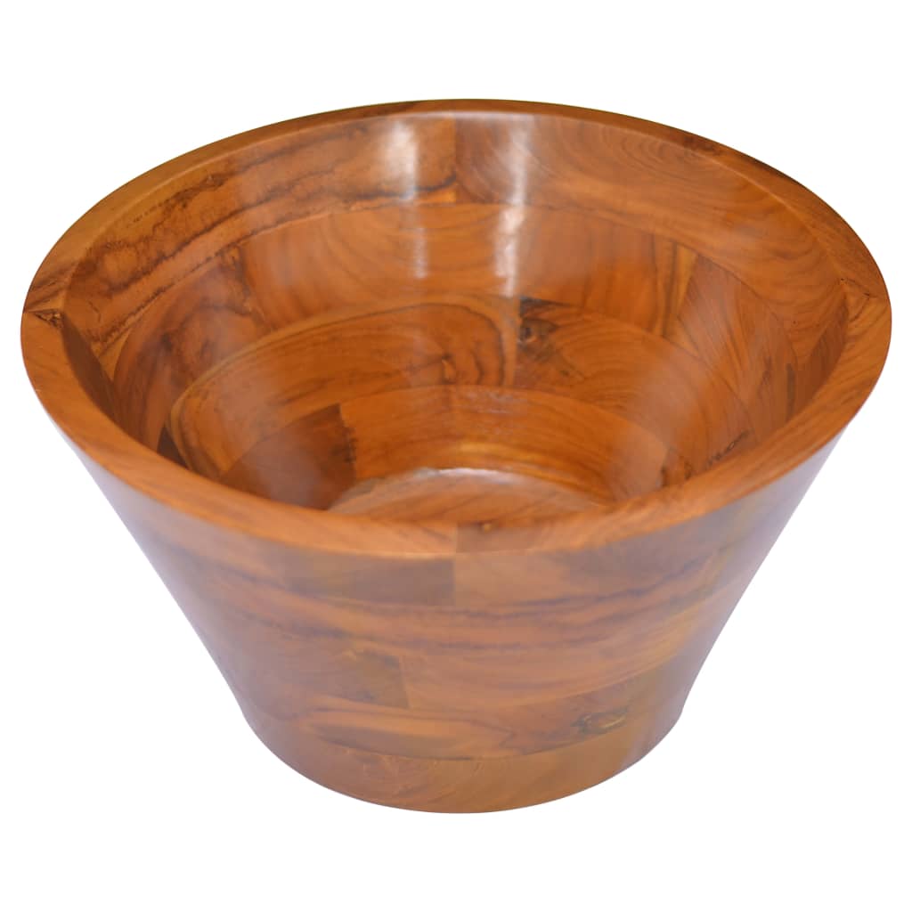 Basin Solid Teak Wood Φ40x20 cm