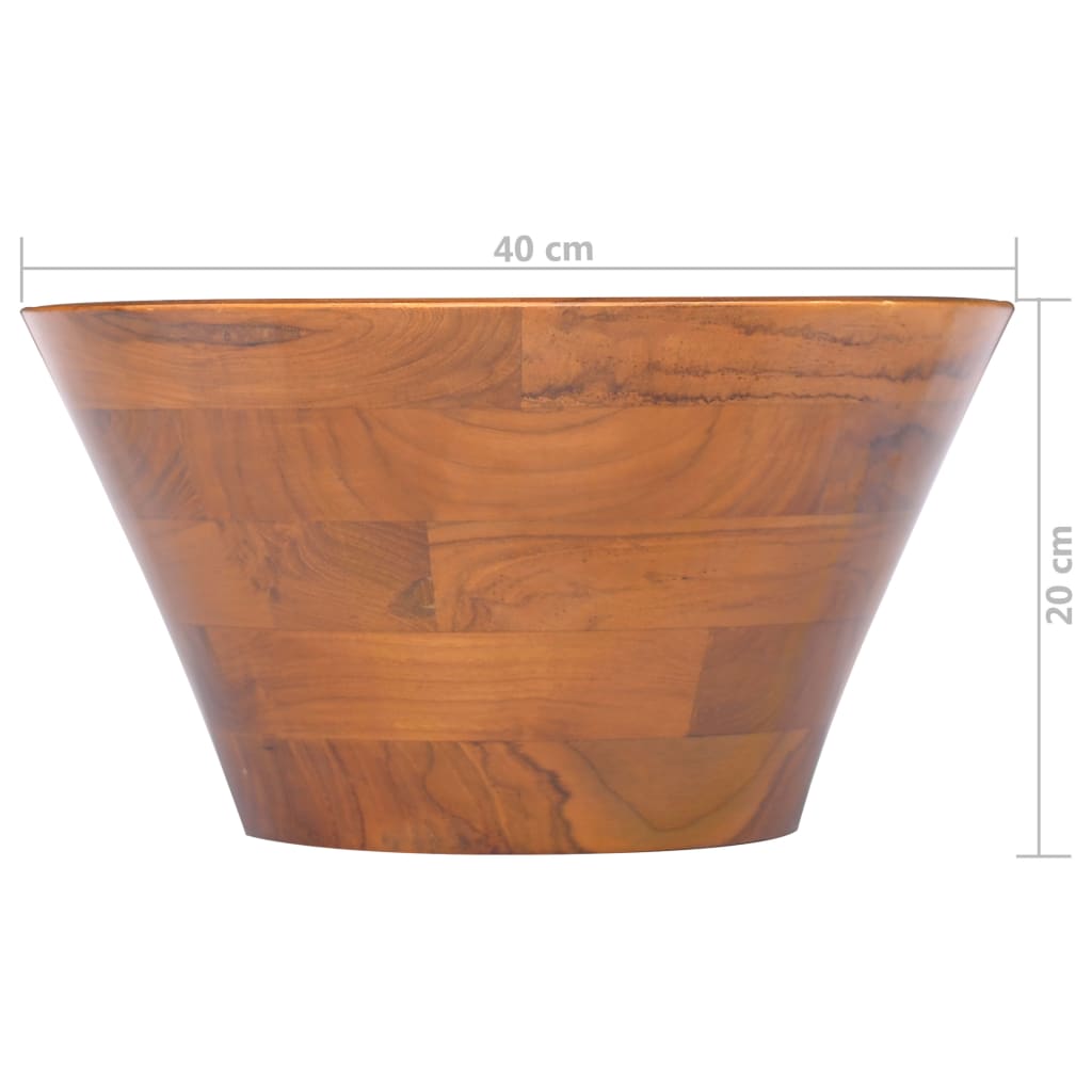 Basin Solid Teak Wood Φ40x20 cm