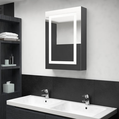 LED Bathroom Mirror Cabinet Grey 50x13x70 cm