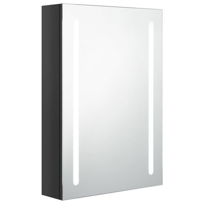 LED Bathroom Mirror Cabinet Shining Black 50x13x70 cm