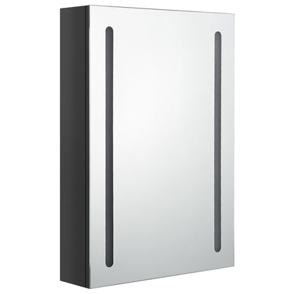 LED Bathroom Mirror Cabinet Shining Black 50x13x70 cm