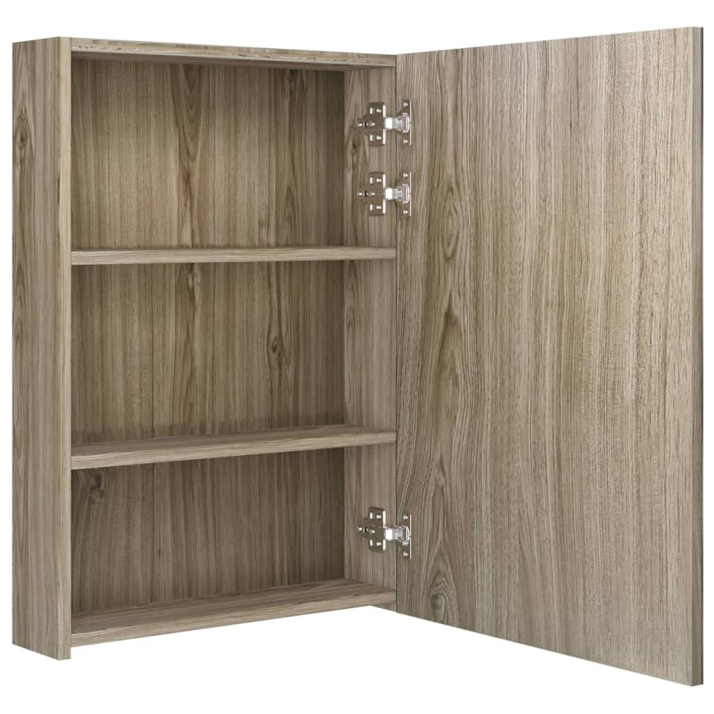 LED Bathroom Mirror Cabinet Oak 50x13x70 cm