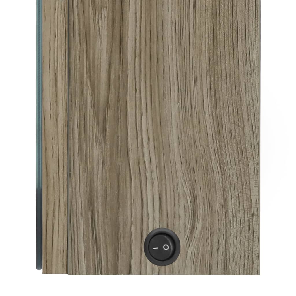 LED Bathroom Mirror Cabinet Oak 50x13x70 cm