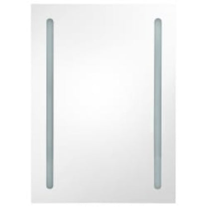 LED Bathroom Mirror Cabinet White and Oak 50x13x70 cm