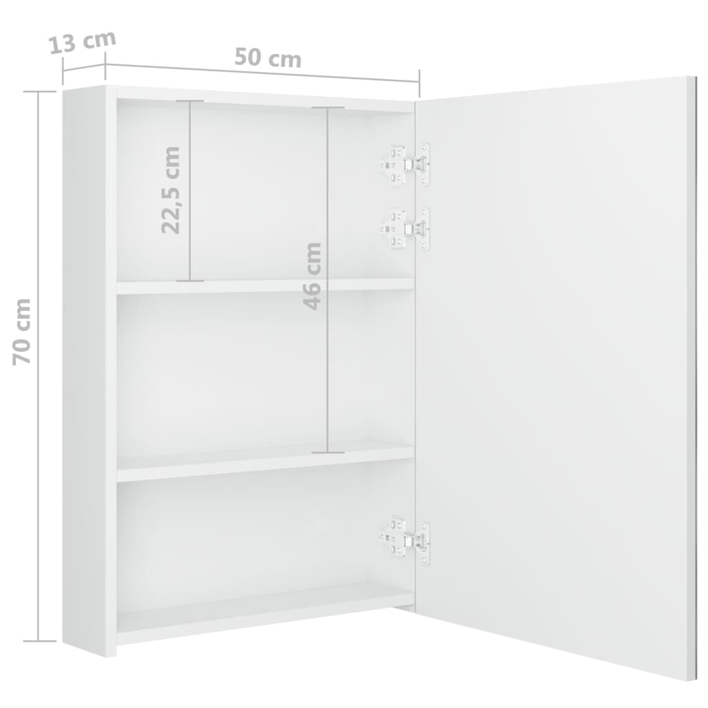 LED Bathroom Mirror Cabinet Shining White 50x13x70 cm