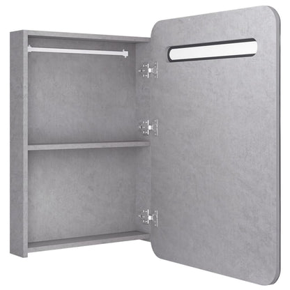 LED Bathroom Mirror Cabinet Concrete Grey 60x11x80 cm