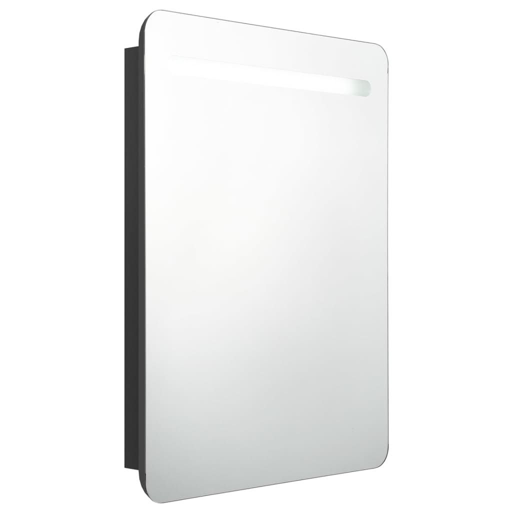 LED Bathroom Mirror Cabinet Black 60x11x80 cm