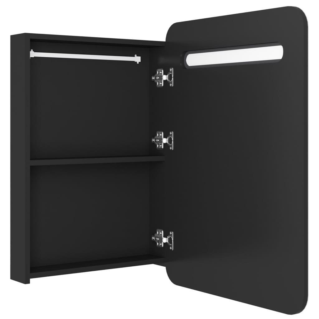 LED Bathroom Mirror Cabinet Black 60x11x80 cm