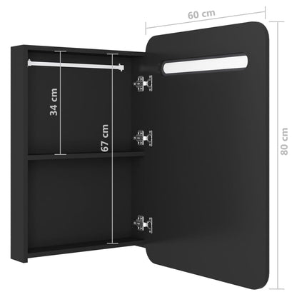 LED Bathroom Mirror Cabinet Black 60x11x80 cm