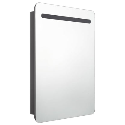 LED Bathroom Mirror Cabinet Grey 60x11x80 cm