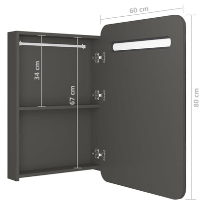 LED Bathroom Mirror Cabinet Anthracite 60x11x80 cm