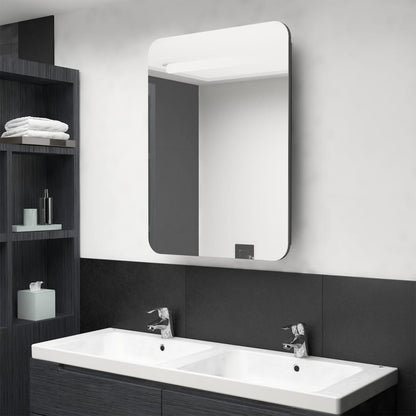 LED Bathroom Mirror Cabinet Anthracite 60x11x80 cm