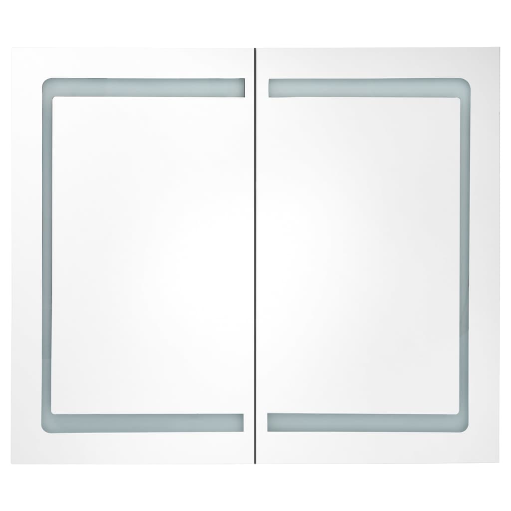 LED Bathroom Mirror Cabinet Shining Grey 80x12x68 cm