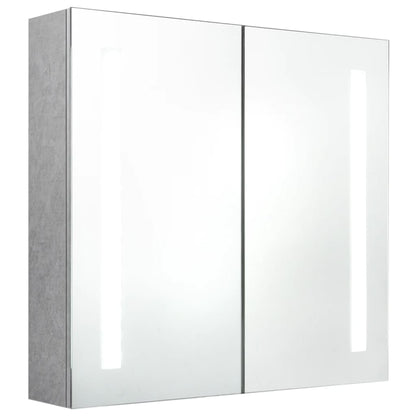 LED Bathroom Mirror Cabinet Concrete Grey 62x14x60 cm