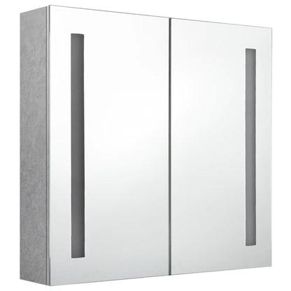 LED Bathroom Mirror Cabinet Concrete Grey 62x14x60 cm