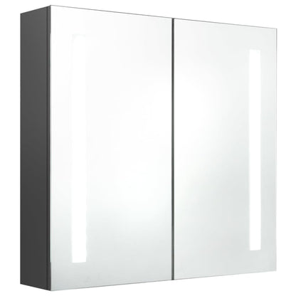 LED Bathroom Mirror Cabinet Grey 62x14x60 cm