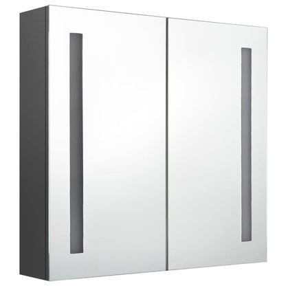 LED Bathroom Mirror Cabinet Grey 62x14x60 cm