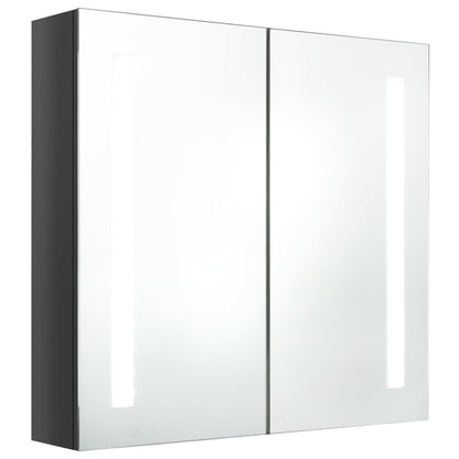 LED Bathroom Mirror Cabinet Shining Grey 62x14x60 cm