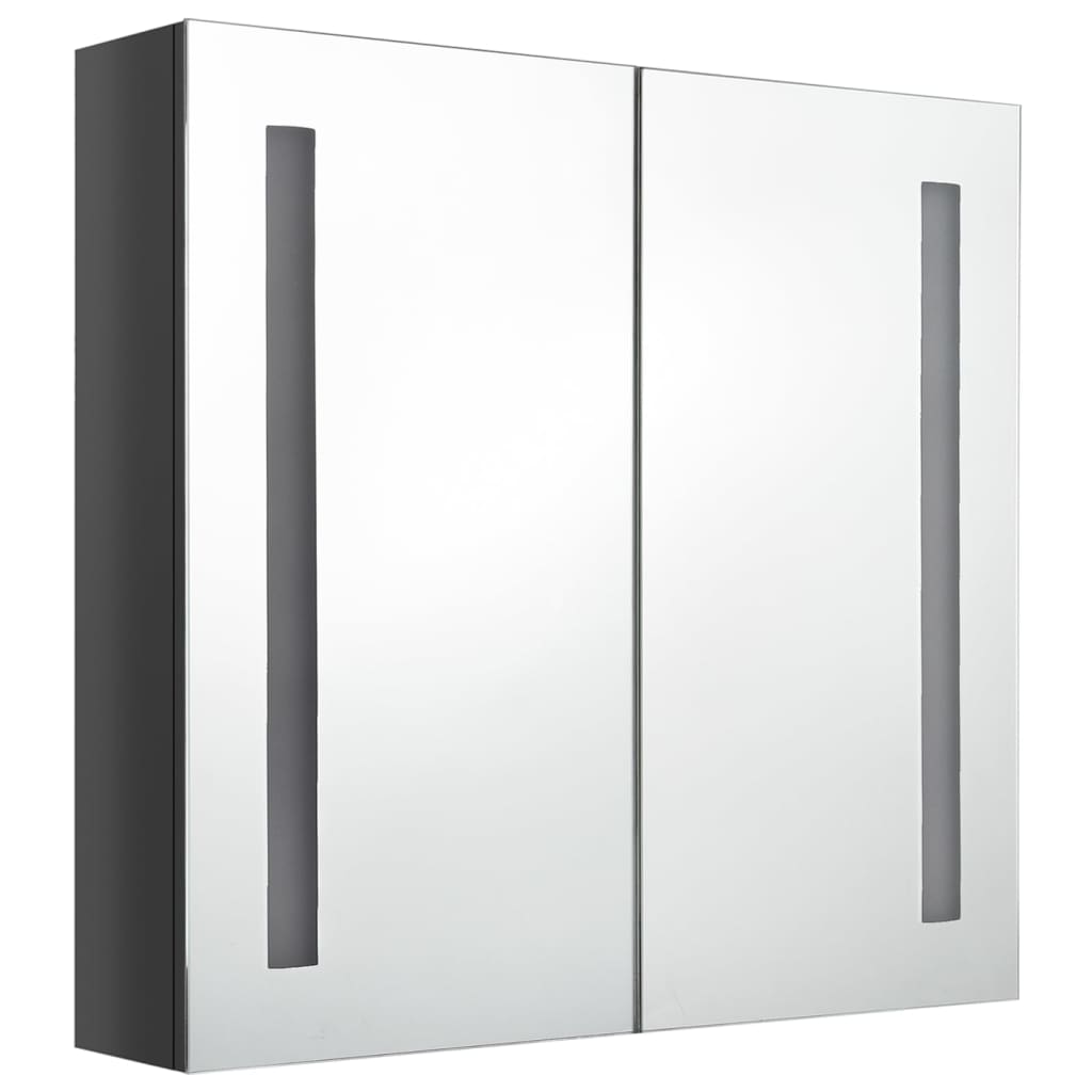 LED Bathroom Mirror Cabinet Shining Grey 62x14x60 cm