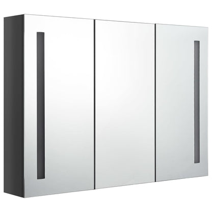 LED Bathroom Mirror Cabinet 89x14x62 cm Shining Grey