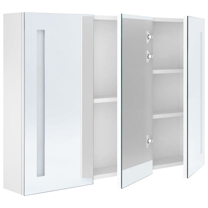 LED Bathroom Mirror Cabinet 89x14x62 cm Shining White