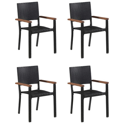 5 Piece Garden Dining Set Black