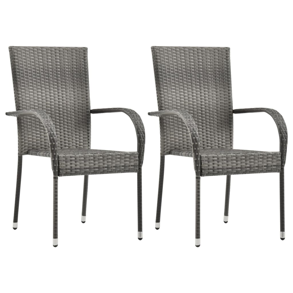 3 Piece Garden Dining Set Grey