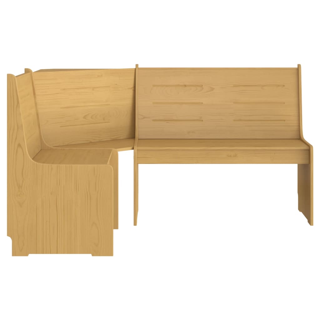 Corner Bench REINE 151 cm Honey Brown Solid Wood Pine