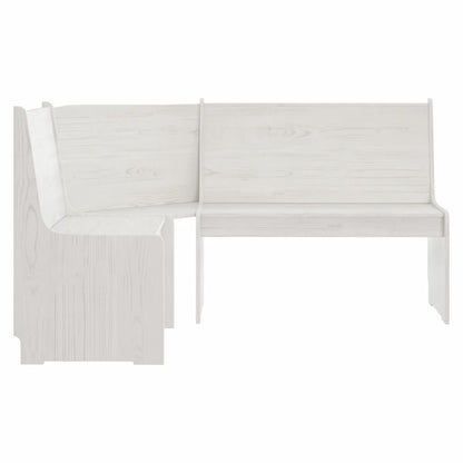 Corner Bench REINE 151 cm White Solid Wood Pine