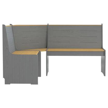 Corner Bench REINE 151 cm Honey Brown&Grey Solid Wood Pine