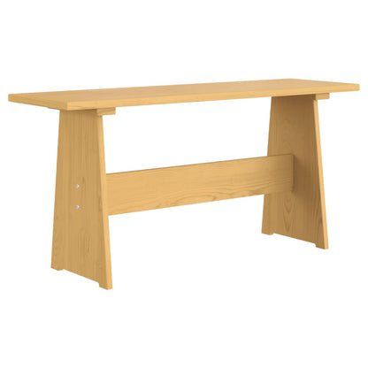 Dining Table with Bench REINE Honey Brown Solid Wood Pine