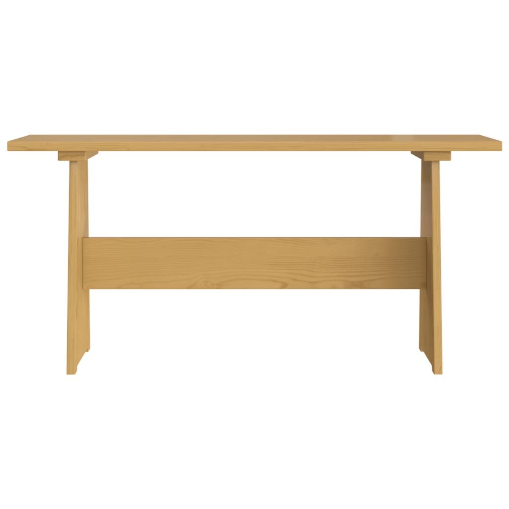 Dining Table with Bench REINE Honey Brown Solid Wood Pine