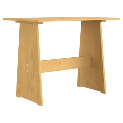 Dining Table with Bench REINE Honey Brown Solid Wood Pine