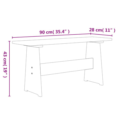 Dining Table with Bench REINE Honey Brown Solid Wood Pine