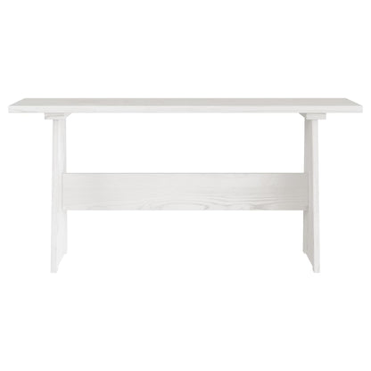 Dining Table with Bench REINE White Solid Wood Pine