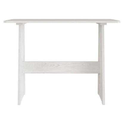 Dining Table with Bench REINE White Solid Wood Pine