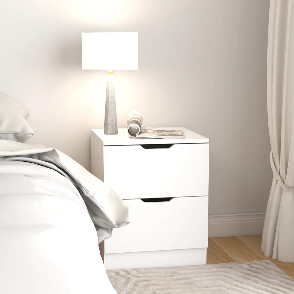 Bedside Cabinets 2 pcs White 40x40x50 cm Engineered Wood