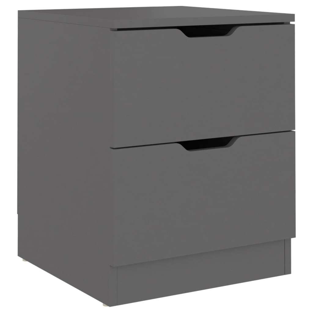 Bedside Cabinet Grey 40x40x50 cm Engineered Wood