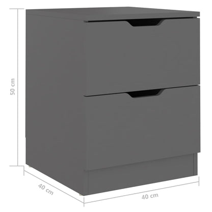 Bedside Cabinets 2 pcs Grey 40x40x50 cm Engineered Wood