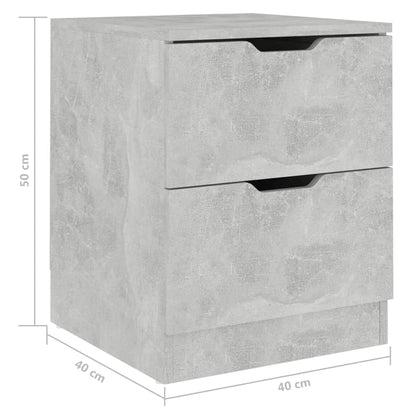 Bedside Cabinet Concrete Grey 40x40x50 cm Engineered Wood