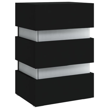 LED Bedside Cabinet Black 45x35x67 cm Engineered Wood